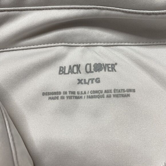 BLACK CLOVER Live Lucky Pale Gray Golf Polo Shirt SIze XL Mens Logo - Picture 5 of 8